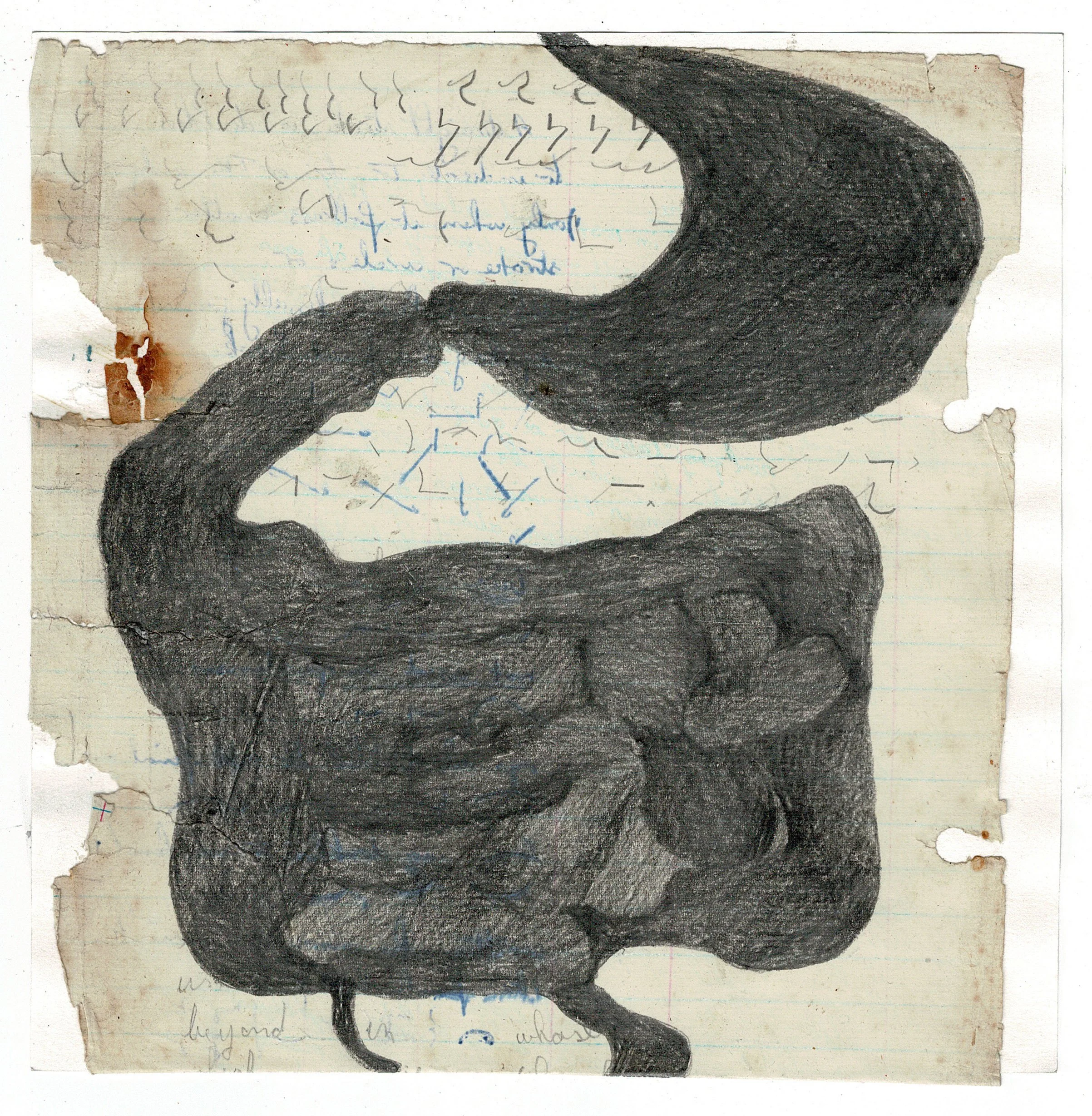 Guts 2, 2026, graphite and collage