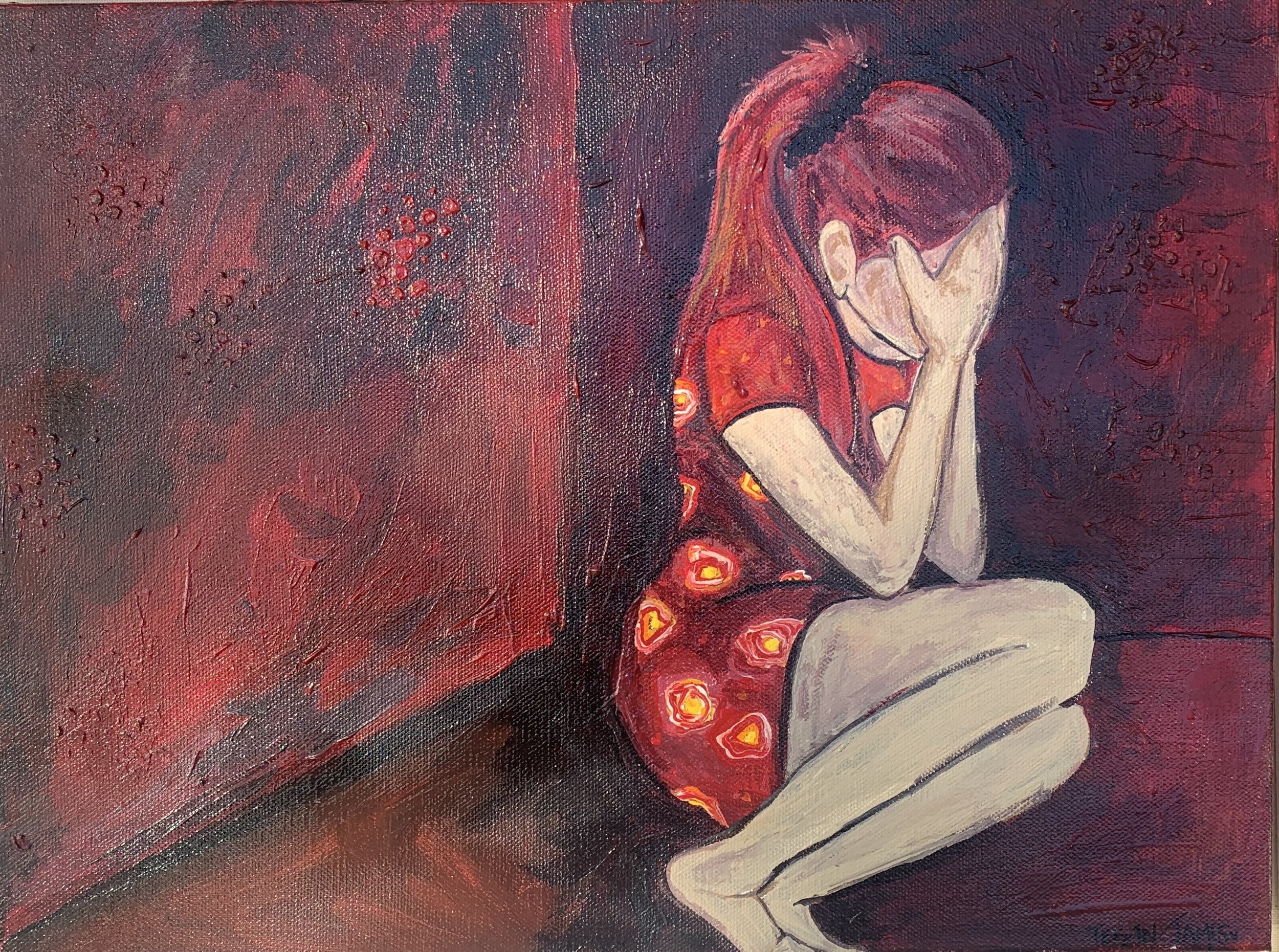 CRYING GIRL IN CORNER