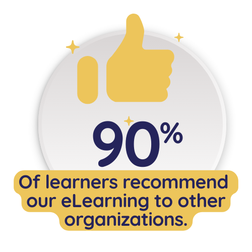 90% Of learners recommended our eLearning to other organizations.