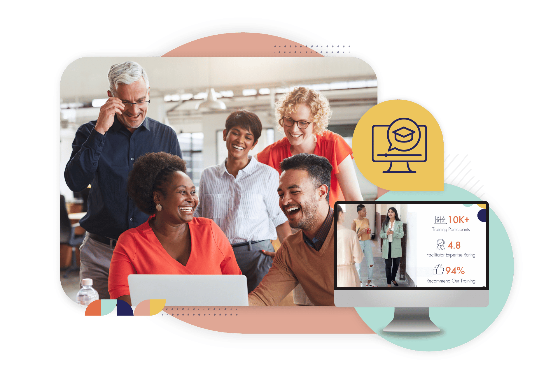 group of employees working together