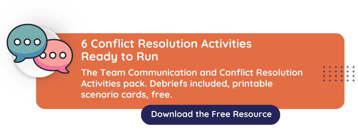 Graphic that talks to the free resource on Conflict Resolution Activities that are Ready to Run