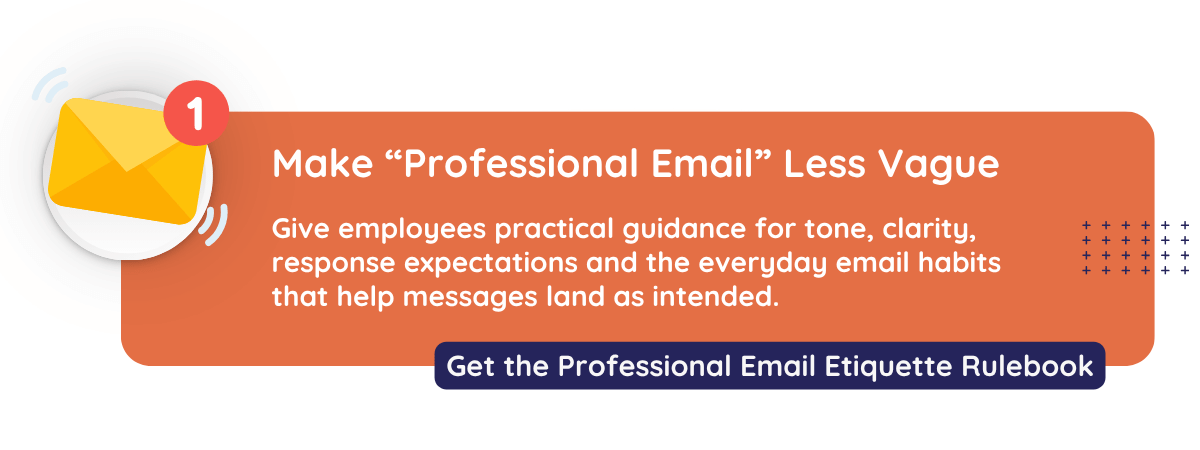 Speaks to CultureAlly's Email Etiquette playbook