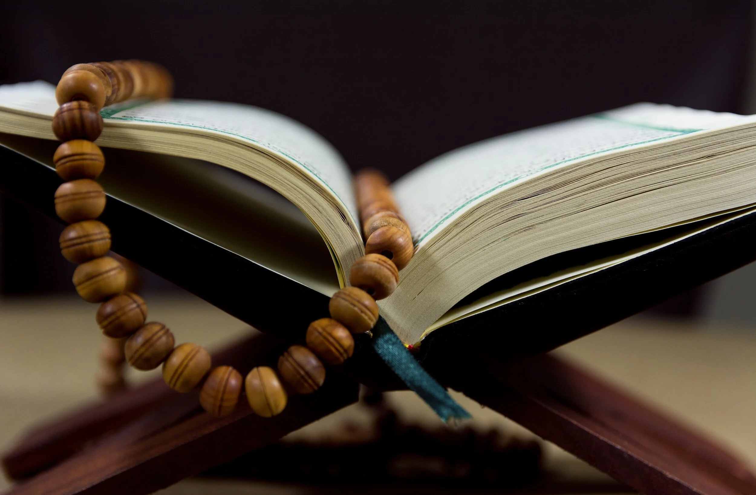prayer beads and book
