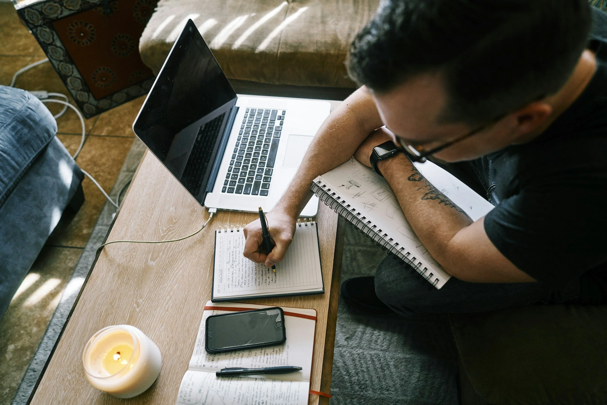 Person working at desk