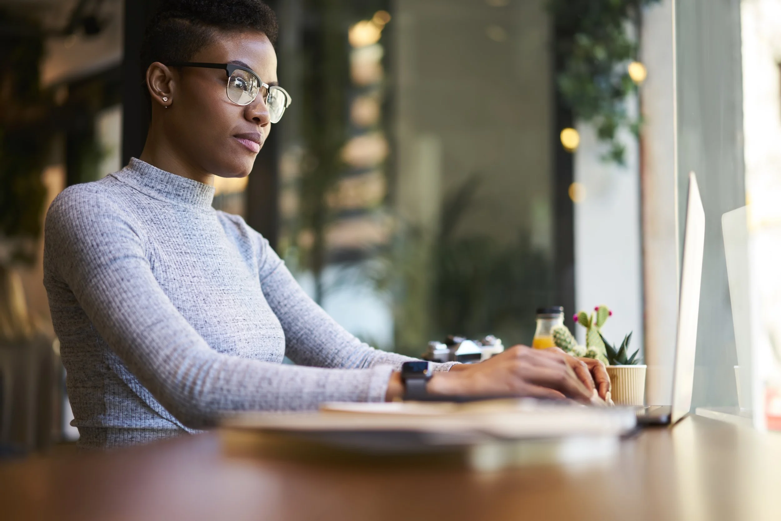 Image of person working on computer