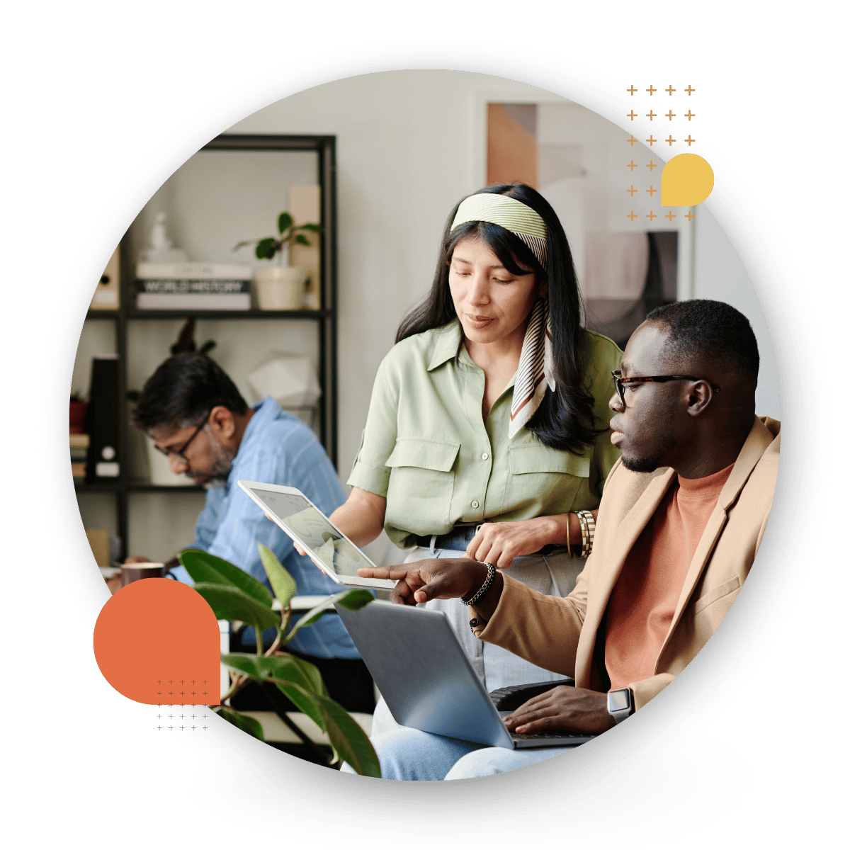 employees reviewing work