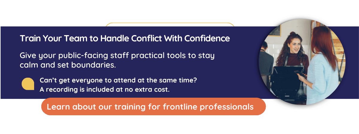 Image reflecting Conflict De-escalation training for frontline professionals from CultureAlly