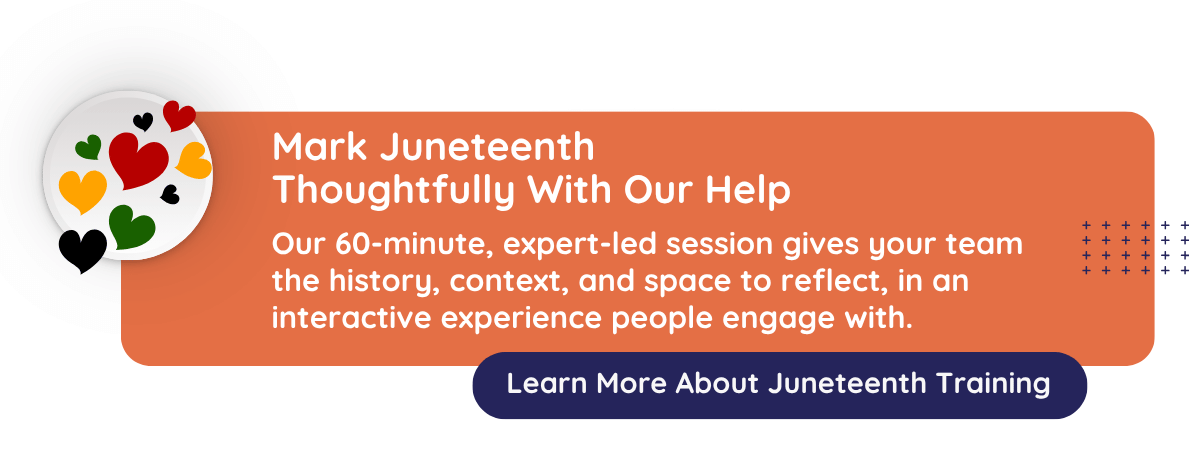 Graphic explaining CultureAlly Juneteenth training