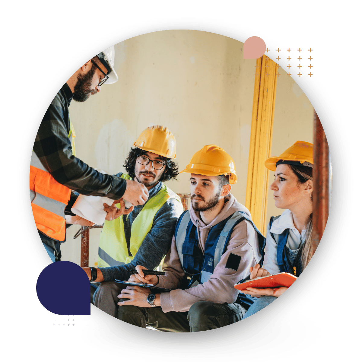 Construction Team working together