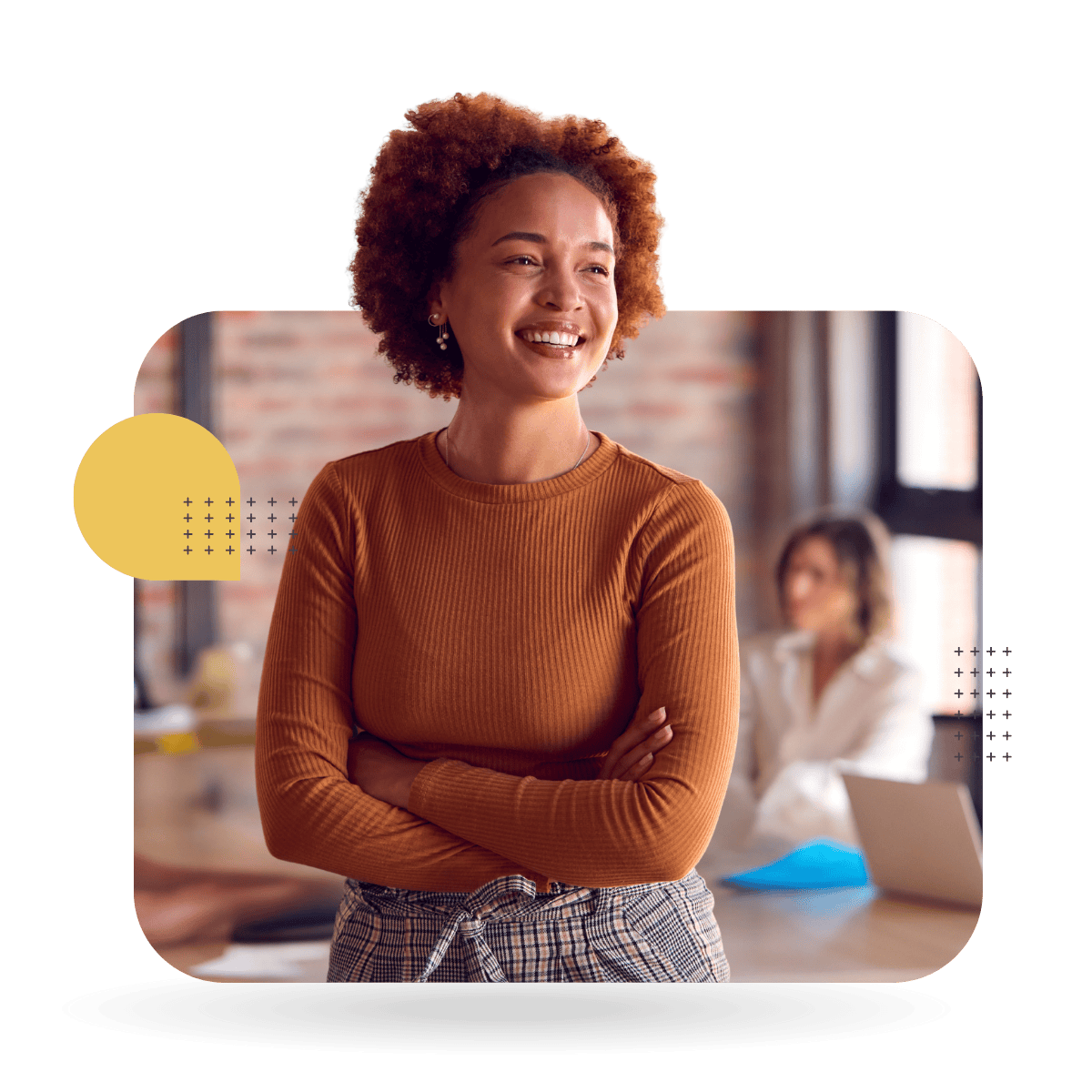 Person smiling at camera representing CultureAlly's Leadership Development Program