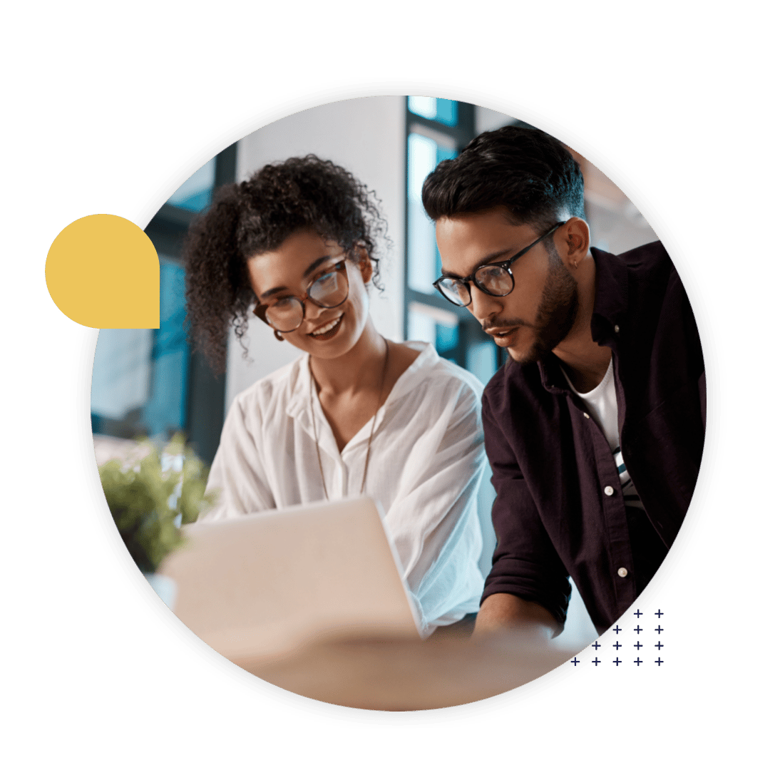 Image of two people working together, reviewing CultureAlly free resource conflict de-escalation guide