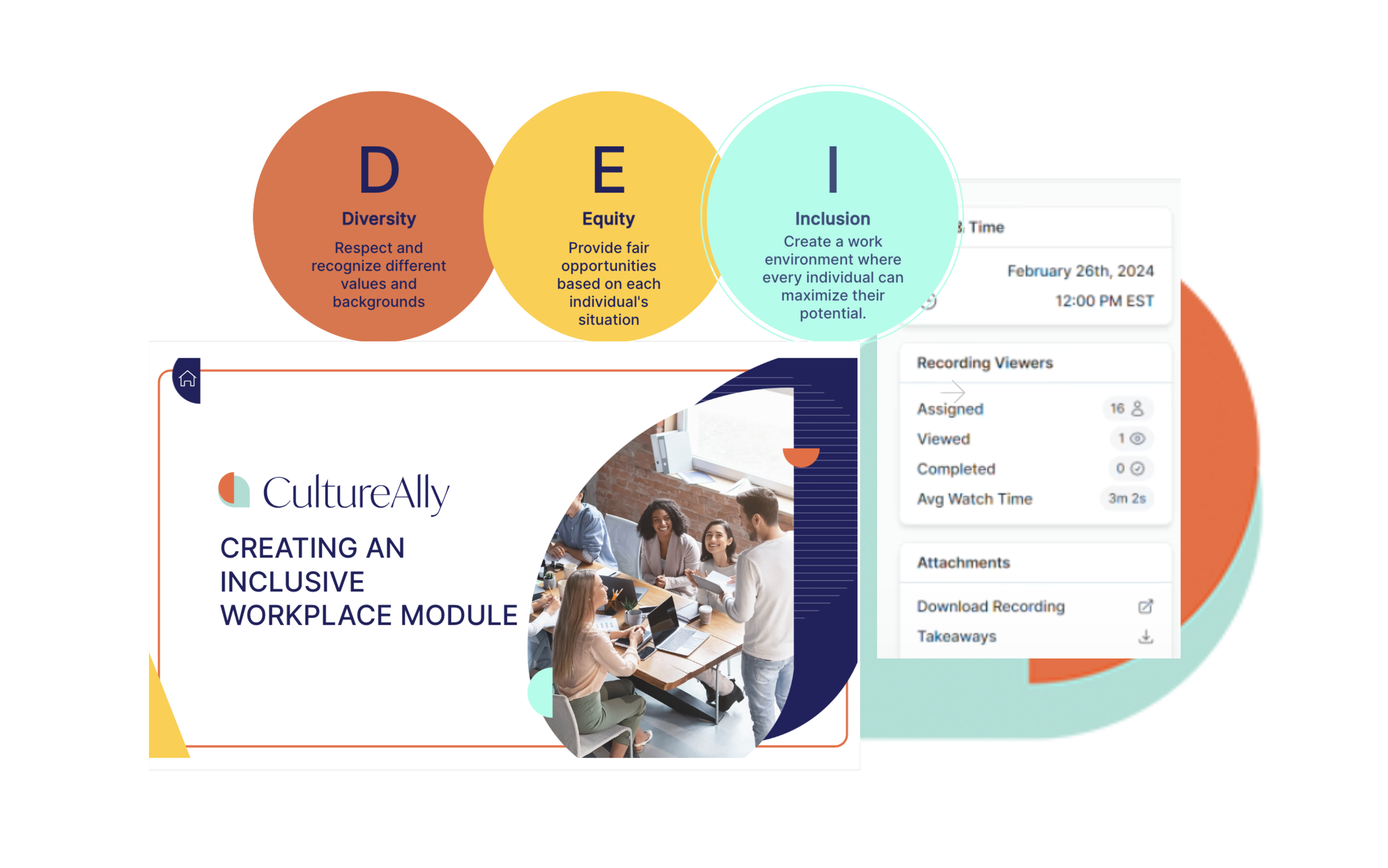 Screens taken from Inclusive Workplaces online DEI course