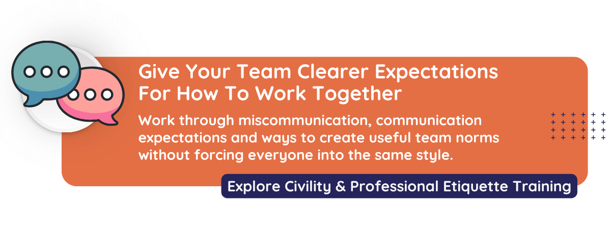 Graphic speaks to Civility and Professional Etiquette training from CultureAlly