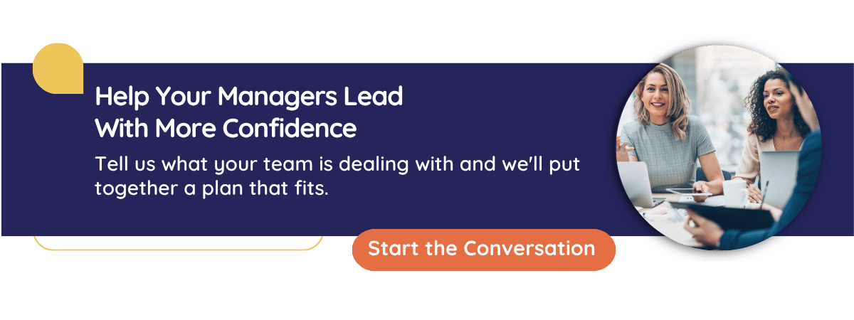 Graphic speaks to how CultureAlly can help your Managers Lead with More Confidence