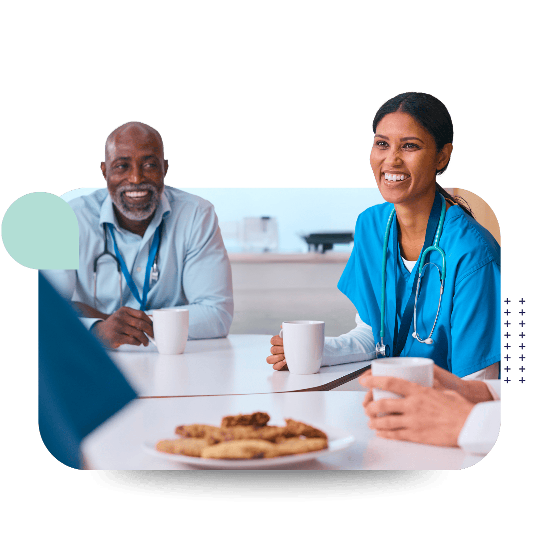 Healthcare practitioners having a meeting