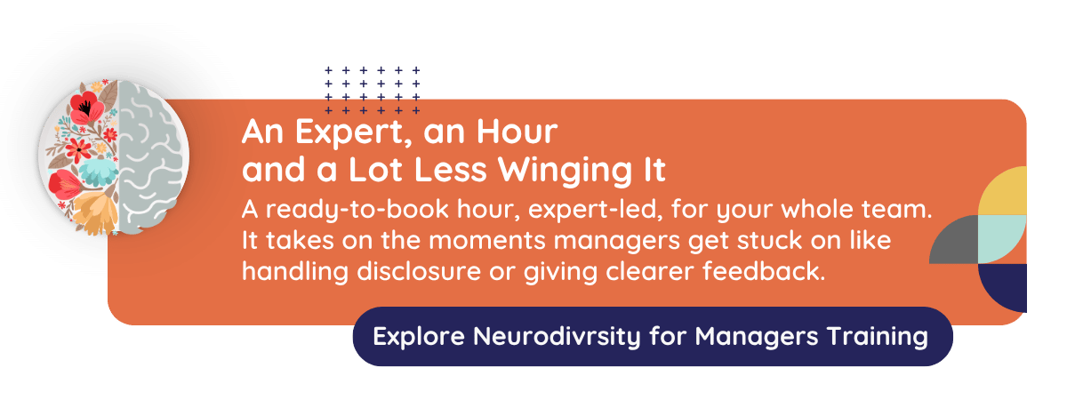 A graphic that speaks to CultureAlly's Neurodiversity for Managers Training.