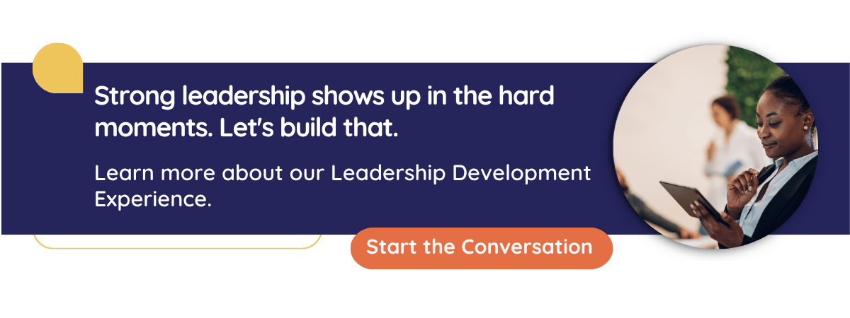 Graphic speaking to the addressing leadership Gaps with the CultureAlly Leadership Development experience