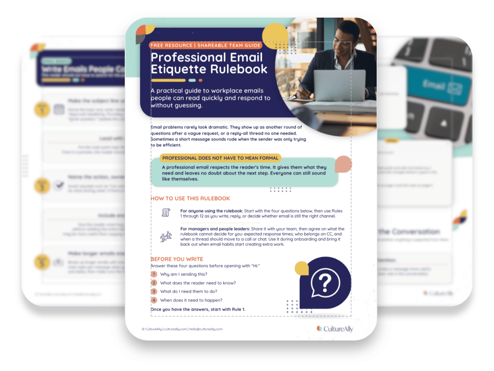 Image of the Professional Email Etiquette rulebook from CultureAlly