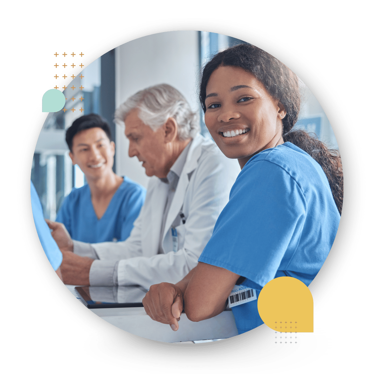 Group of healthcare workers in a meeting