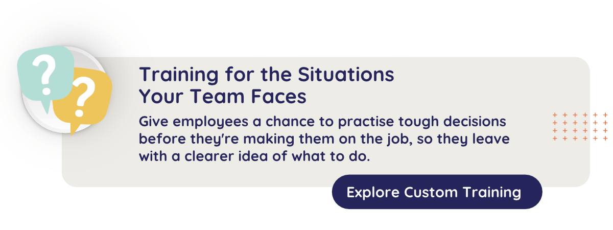 Graphic speaks to CultureAlly's customized training options. Click to explore more info.