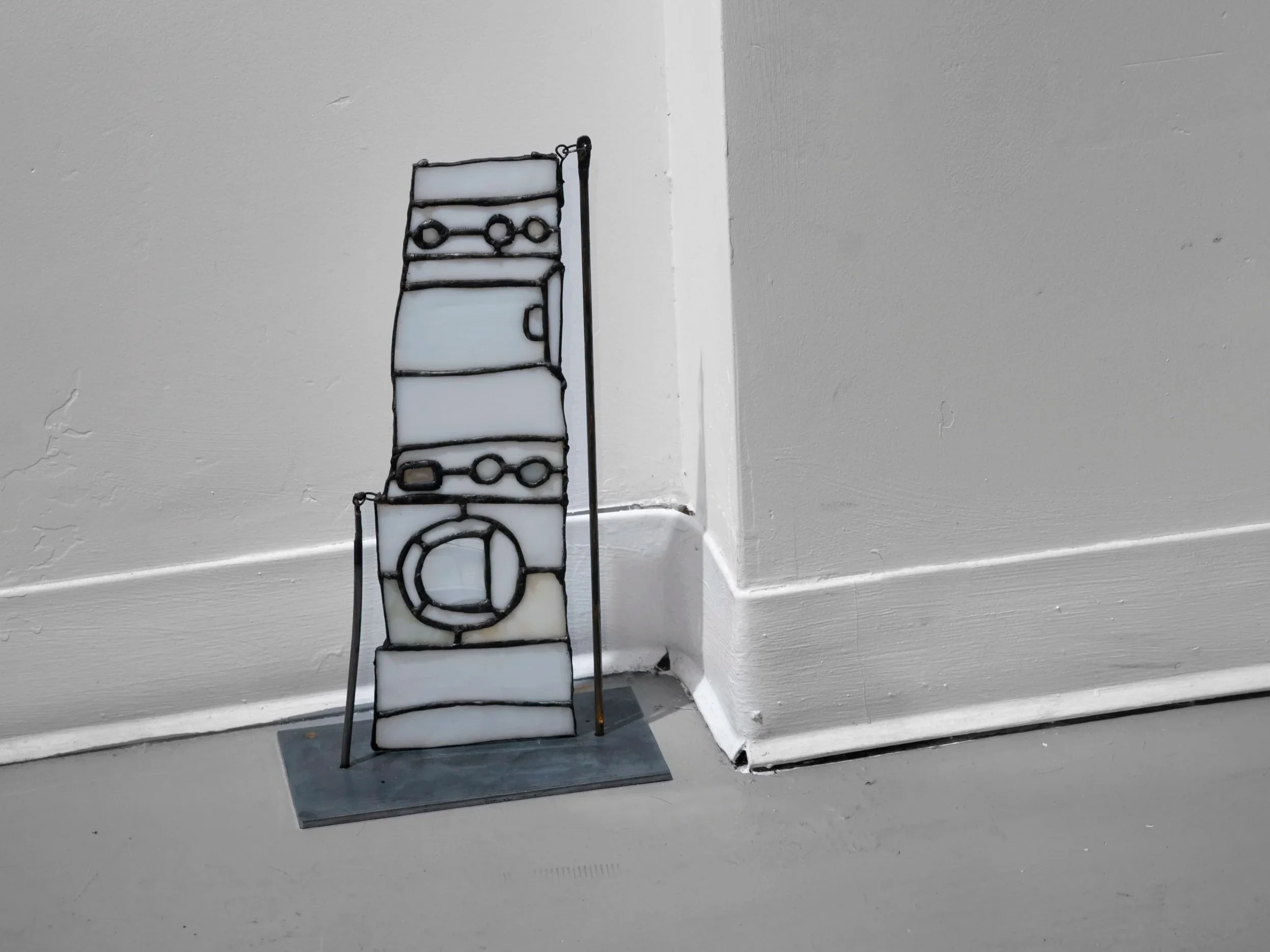 Untitled
stained glass, steel 
8” x 4” x 14.5”