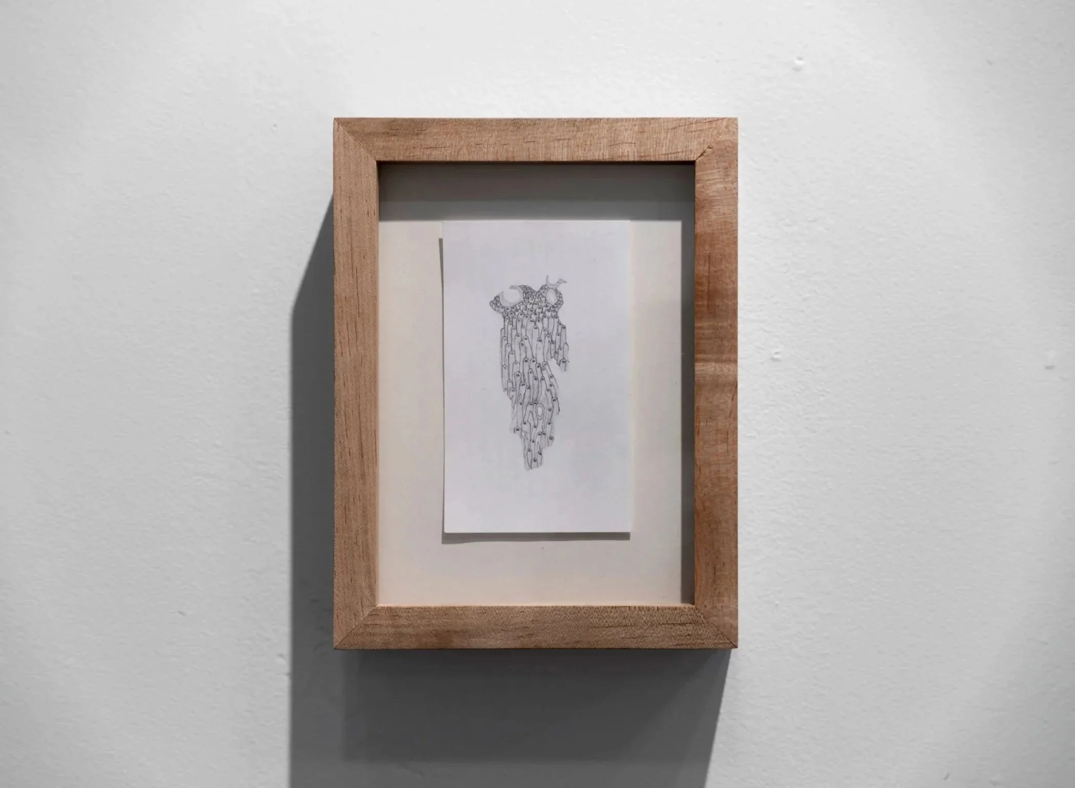 Untitled 
graphite on index card, wormy maple frame
3” x 5”