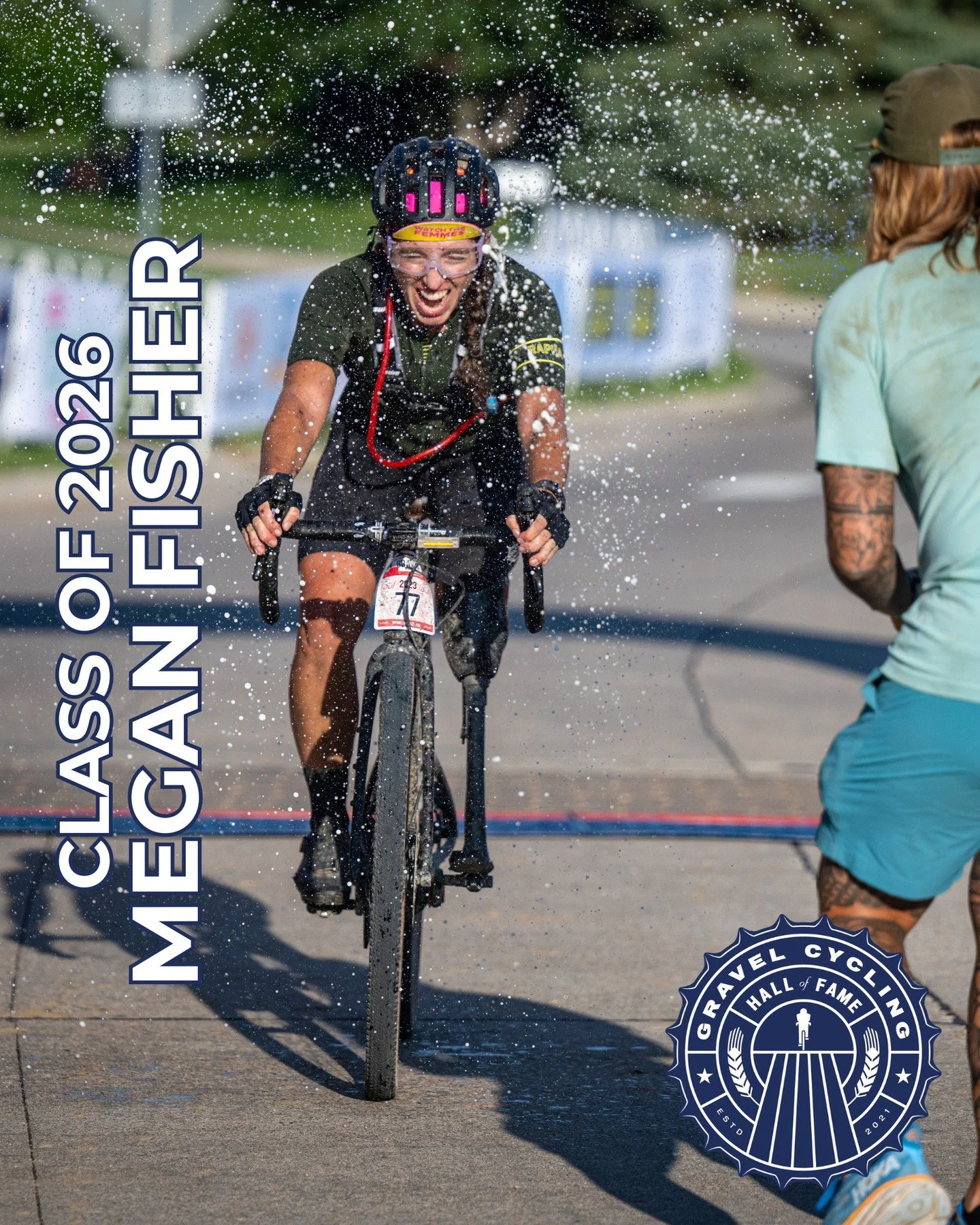 Please welcome Dr. Meg Fisher to the Gravel Cycling Hall of Fame!⁠
@megfisher⁠
-⁠
With palmares including Paralympic gold, silver and bronze medals, Meg Fisher turned her world-class talent to gravel bicycle racing. There, she quickly became an examp