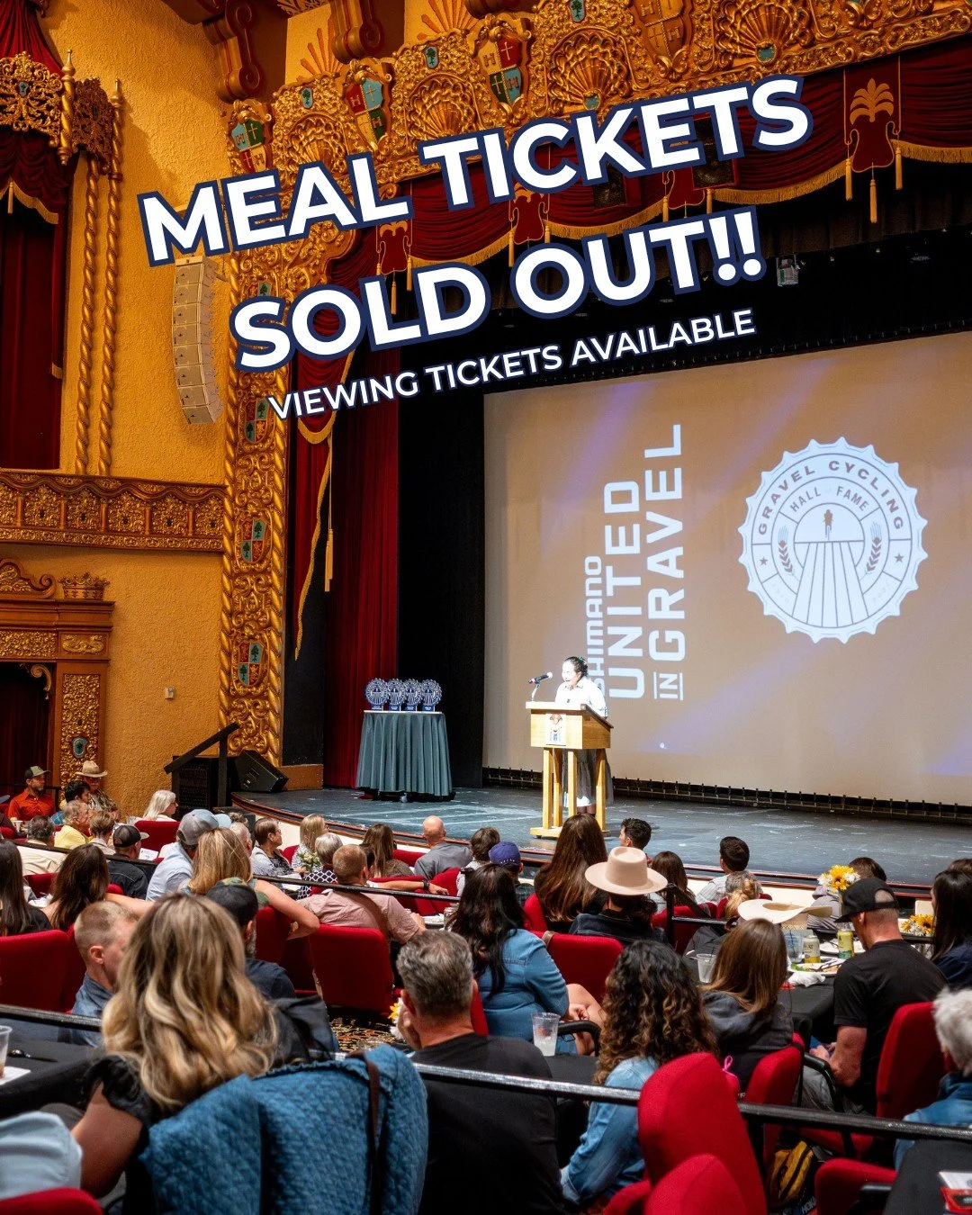 For the second straight year, the GCHOF ceremony meal tickets have sold out before the end of April!! ⁠
⁠
But don't worry, FREE viewing tickets are available, and you're still able to join the @salsacycles Happy Hour before the ceremony and @laufcycl