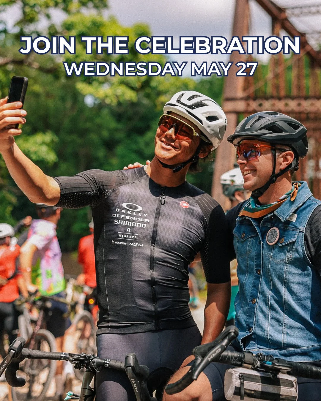 TWO WEEKS until the Gravel Cycling Hall of Fame group ride kicks off the 20th Anniversary of @unboundgravel!! Come ride with the true pioneers of gravel cycling!! Roll out from @merchantcycles at 11 am Wednesday, May 27. ⁠
⁠
Join the celebration.⁠
11
