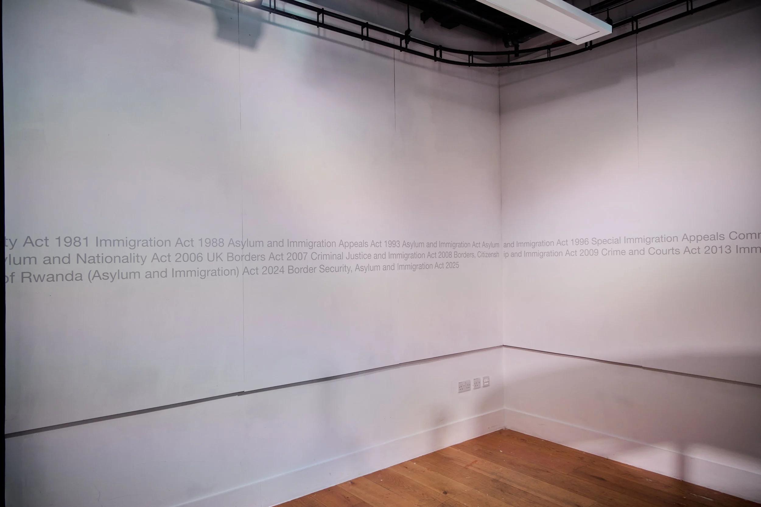 Débora Delmar - Brief III, 2026 - A timeline presenting key developments in British immigration legislation since 1948, corresponding with the arrival of the Empire Windrush and the beginning of significant post-war migration to Britain, shall be ins