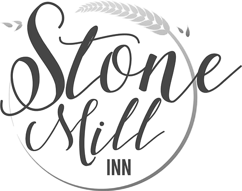 Logo for Stone Still Inn with a feather and moon design in black and white.