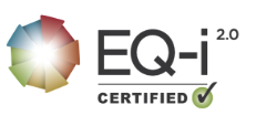 EQ-i 2.0 Certified logo with multicolored circular peak design and green checkmark.