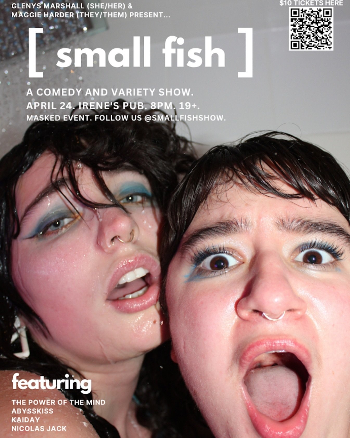 Just a handful of tickets left for Wednesday&rsquo;s Small Fish Show !! Follow the link in bio !
#smallfish #livemusic #comedy #drag #improv #irenespub @smallfishshow