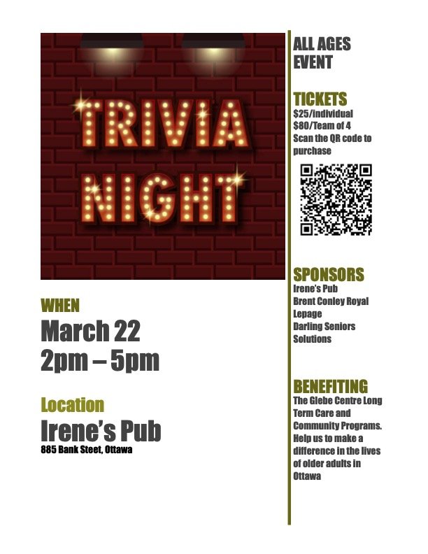 Trivia For A Cause - By The Glebe Centre in Support of Community Programs