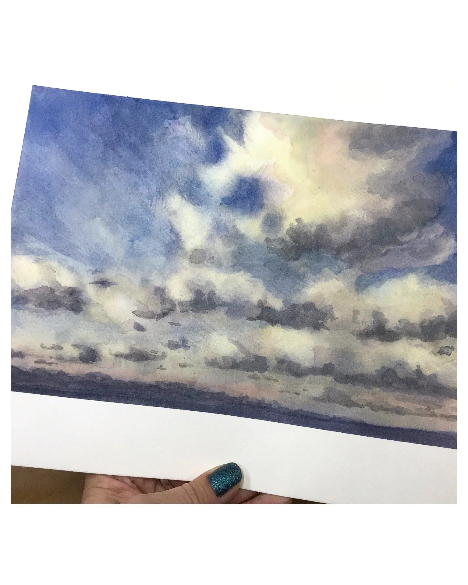 It's moody skies season again... 💨 
I live rurally, near the sea, so I get all kinds of dramatic weather to study. This captures a lot of the feel of late afternoon clouds over the Atlantic Ocean.
There are so many ways to paint skies (clouds or no 
