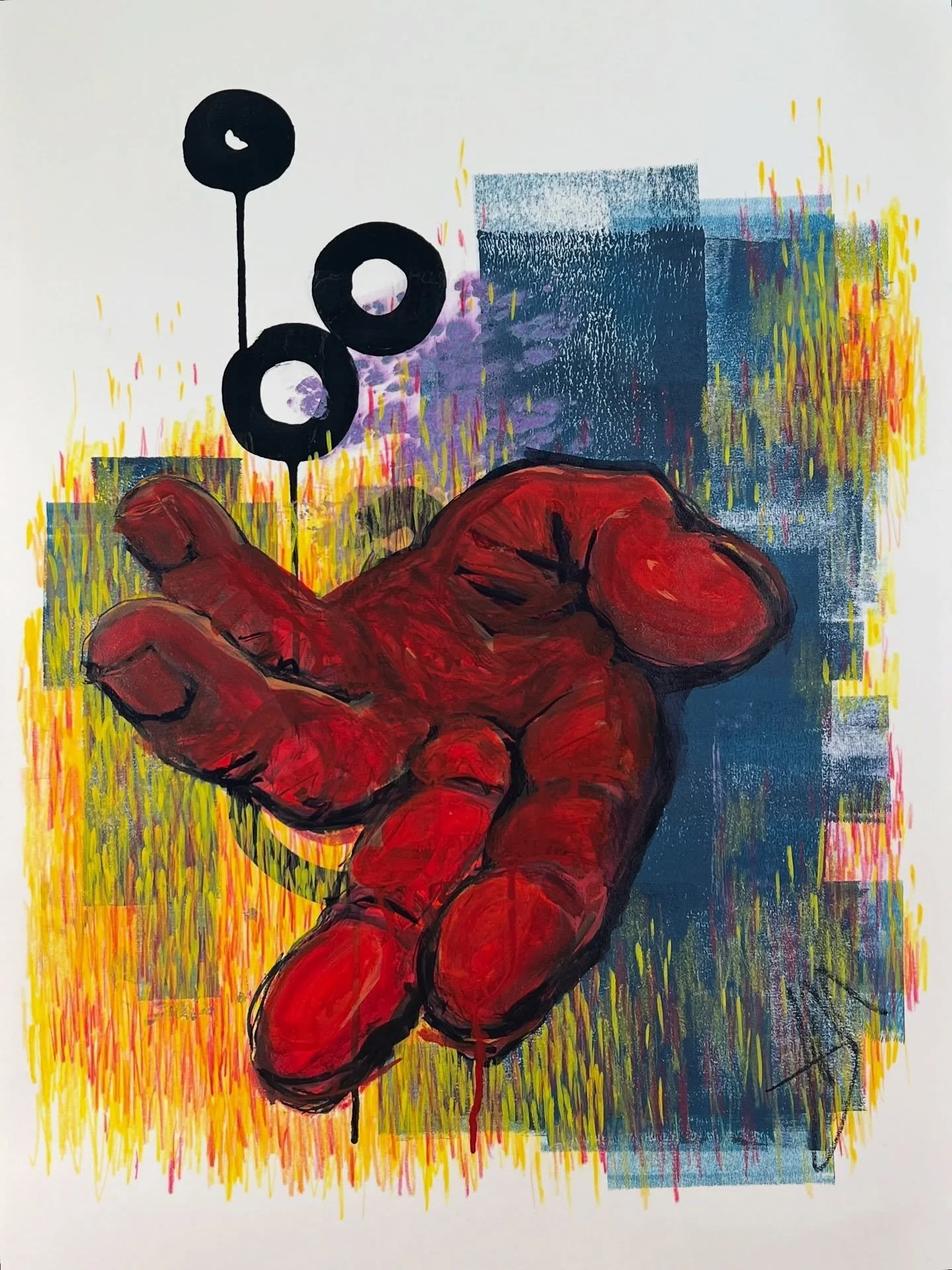 New mixed media work on A2 size heavy paper. Layers of @dalerrowney1783 FW ink, @lukasfarben acrylic and medium, @lyra_feelcreative coloured pencils. I haven&rsquo;t titled this one (yet) because I think it would limit its interpretation. Do I know w