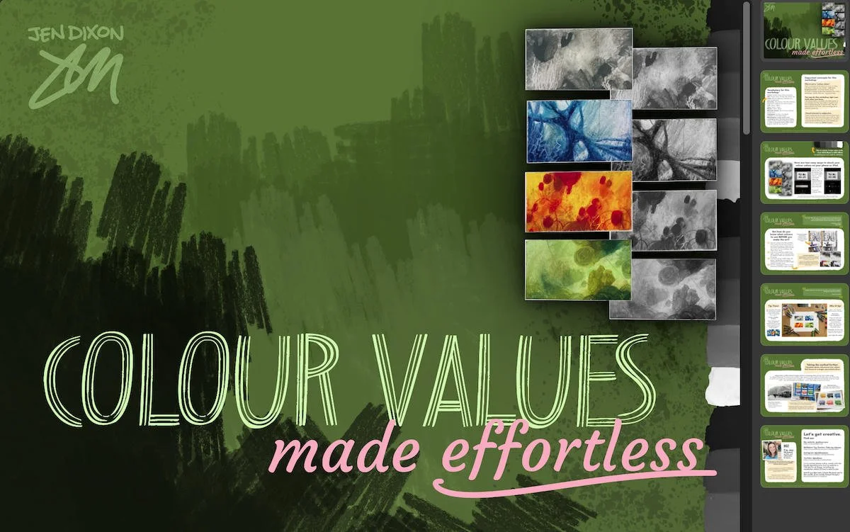 Colour Values Made Effortless by Jen Dixon is a Summer Creative Retreat 2026 workshop.
