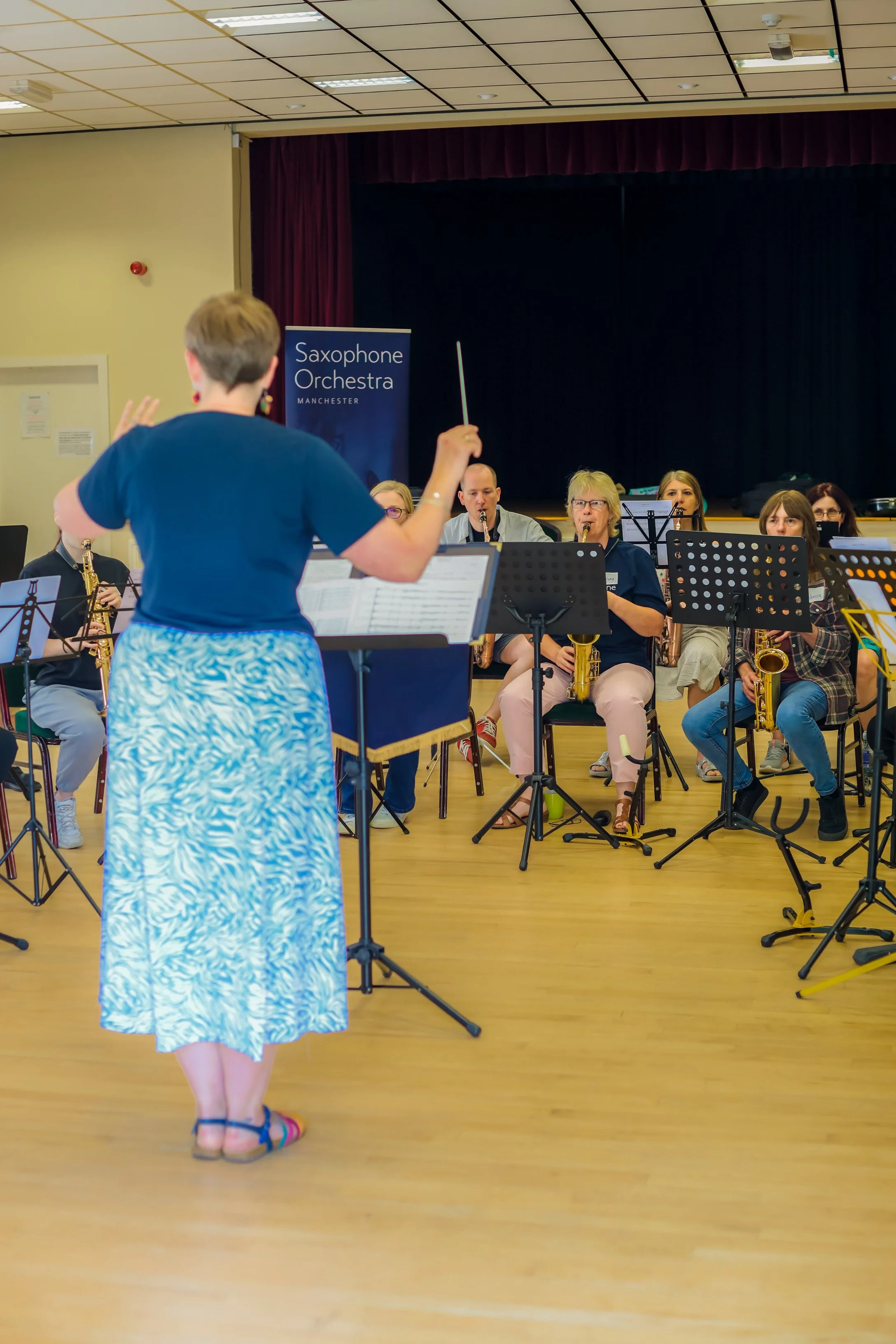 Saxophone Orchestra Manchester Beginners' Ensemble Day in Heald Green, Stockport. Workshop for sax players, music education