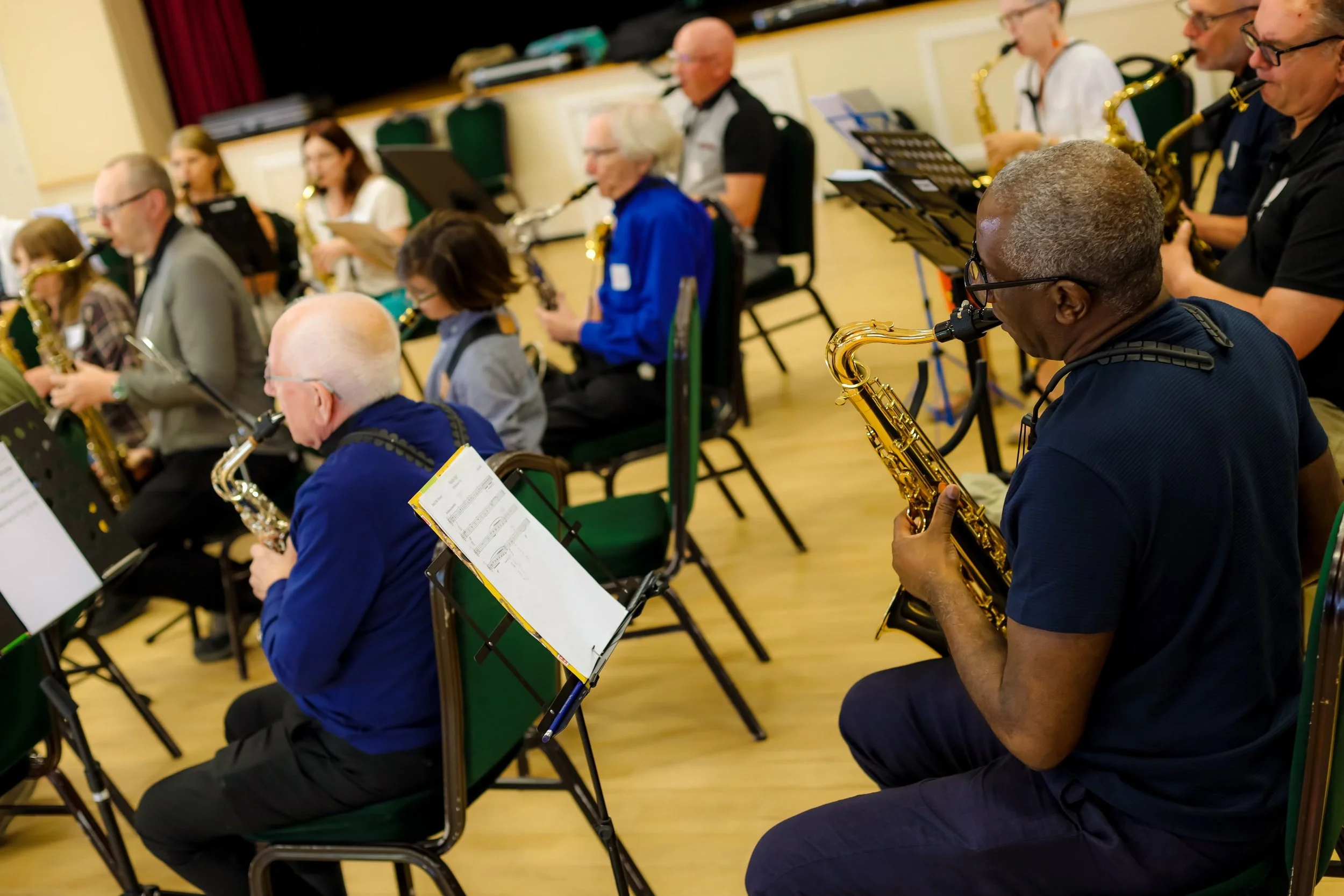 Saxophone Orchestra Manchester Beginners' Ensemble Day in Heald Green, Stockport. Workshop for sax players, music education