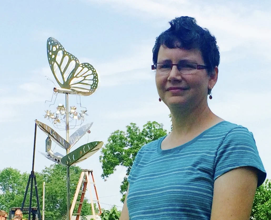 Rachel and completed sculpture