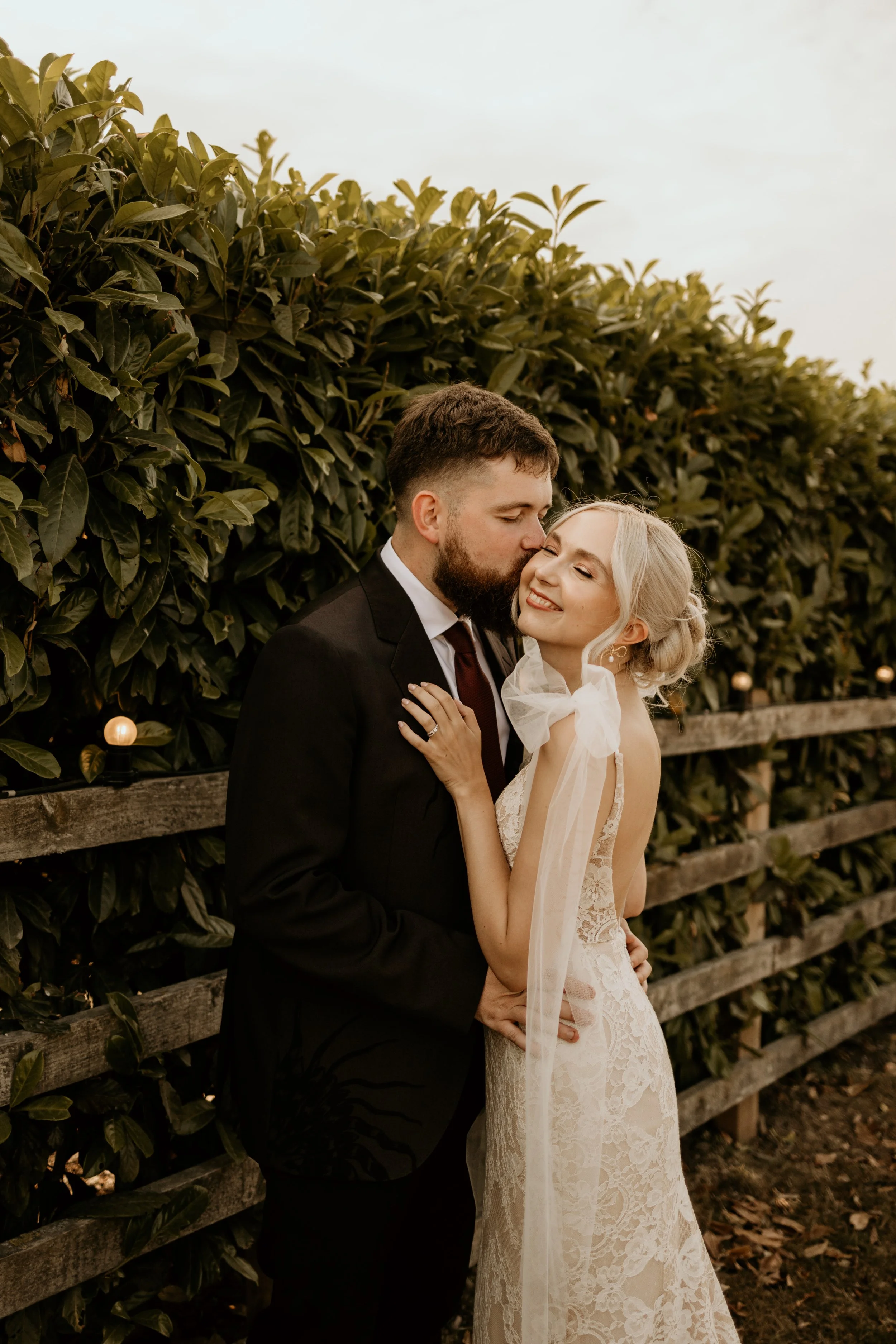 Jack and Esme portrait at the Inkersall Grange Farm wedding