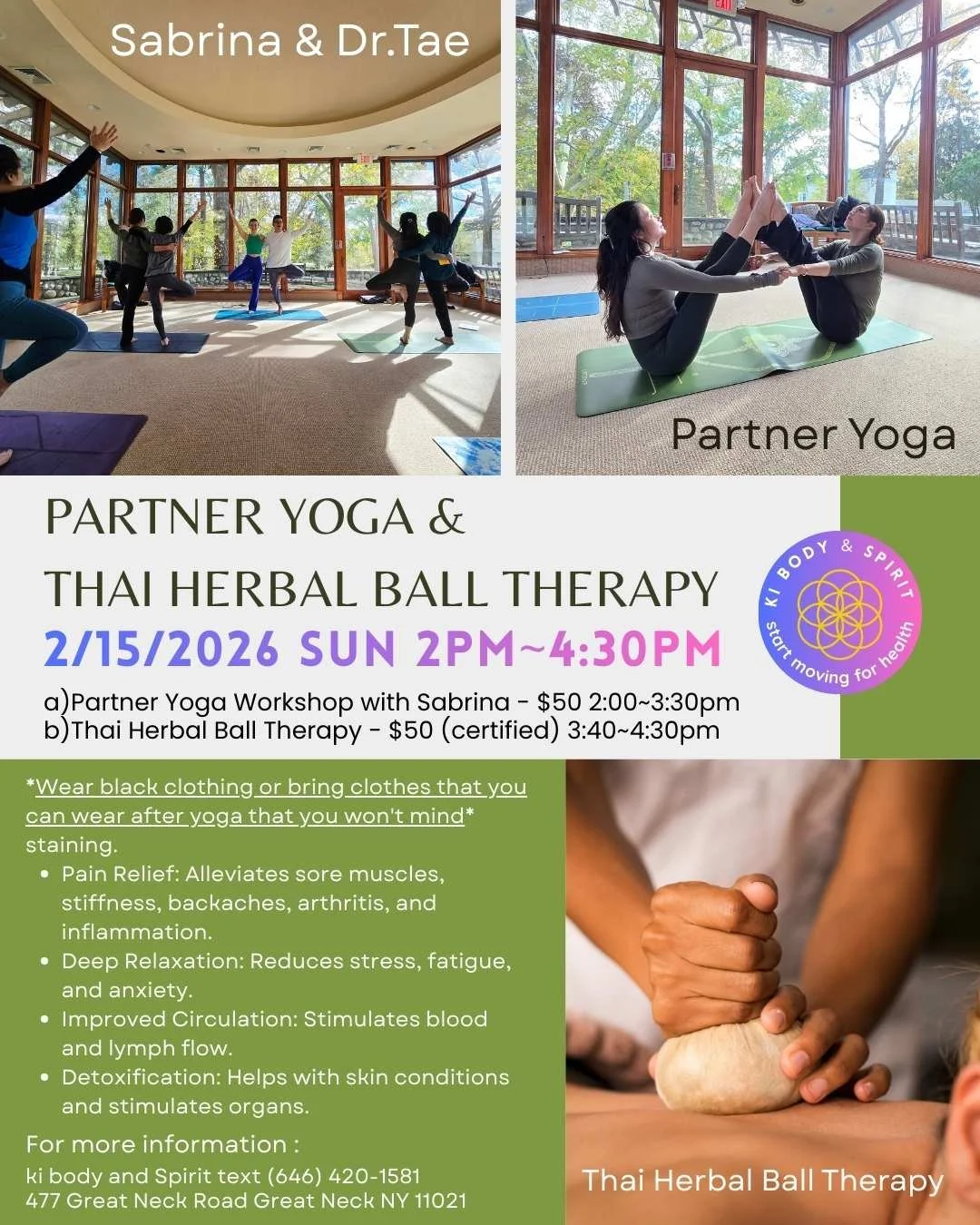 Partner Yoga & Thai Herbal Ball Therapy Workshop