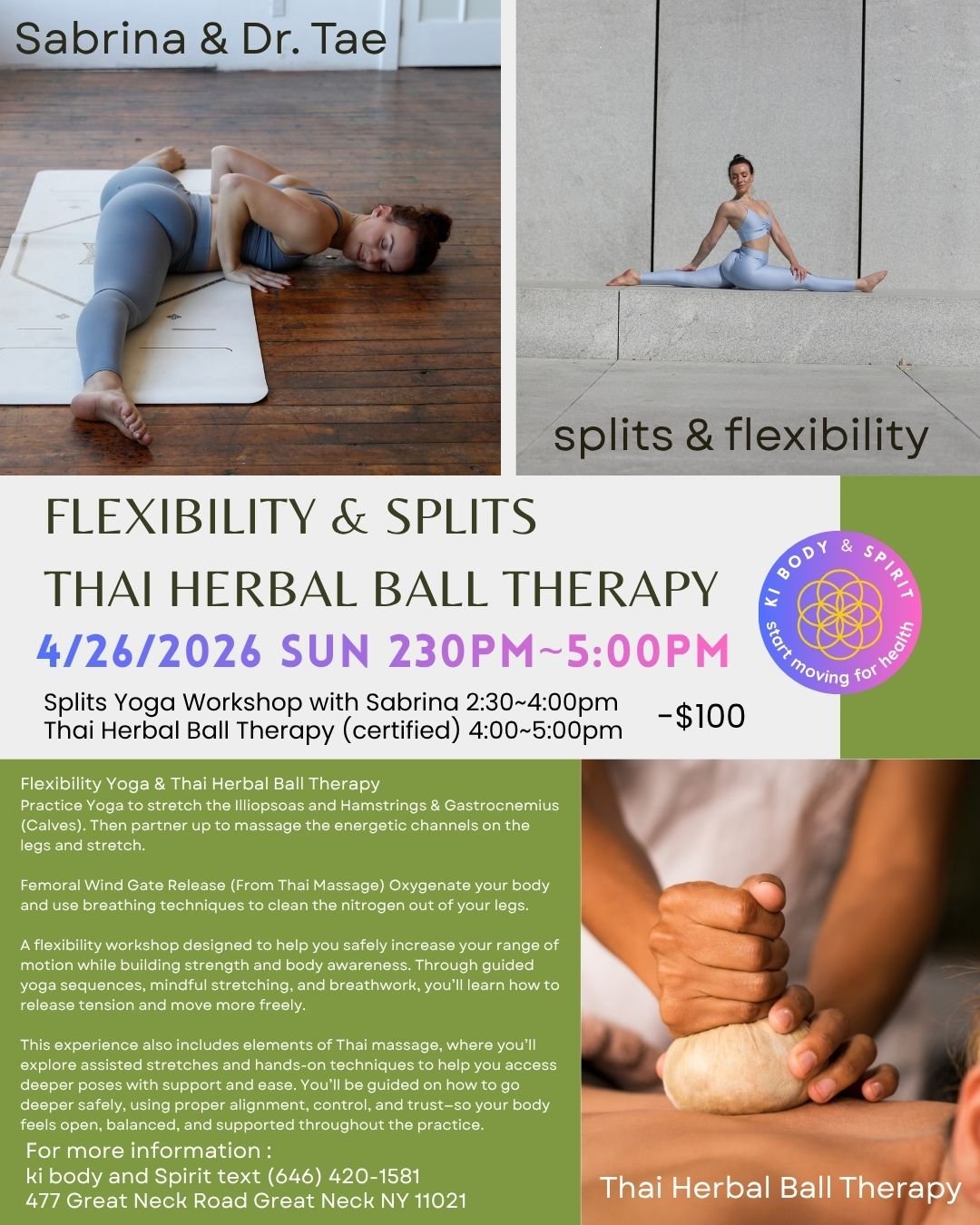 Flexibility & Splits & Thai Herbal Ball Therapy Workshop