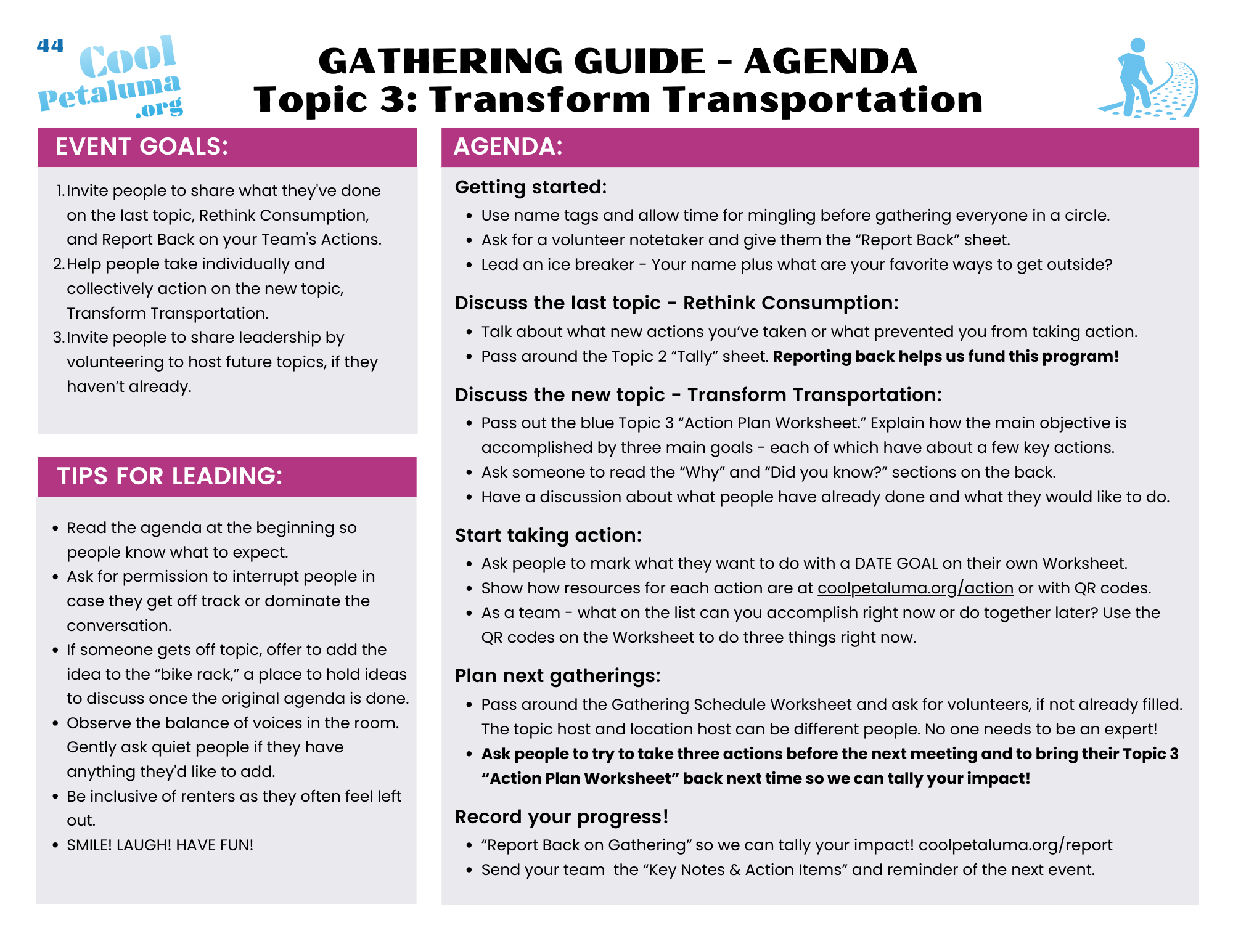 Topic 3: Transform Transportation Gathering Guides — Cool Petaluma