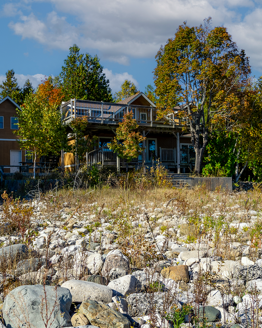 Lake Huron Waterfront Retreat cottage rental with shoreline views near Tobermory