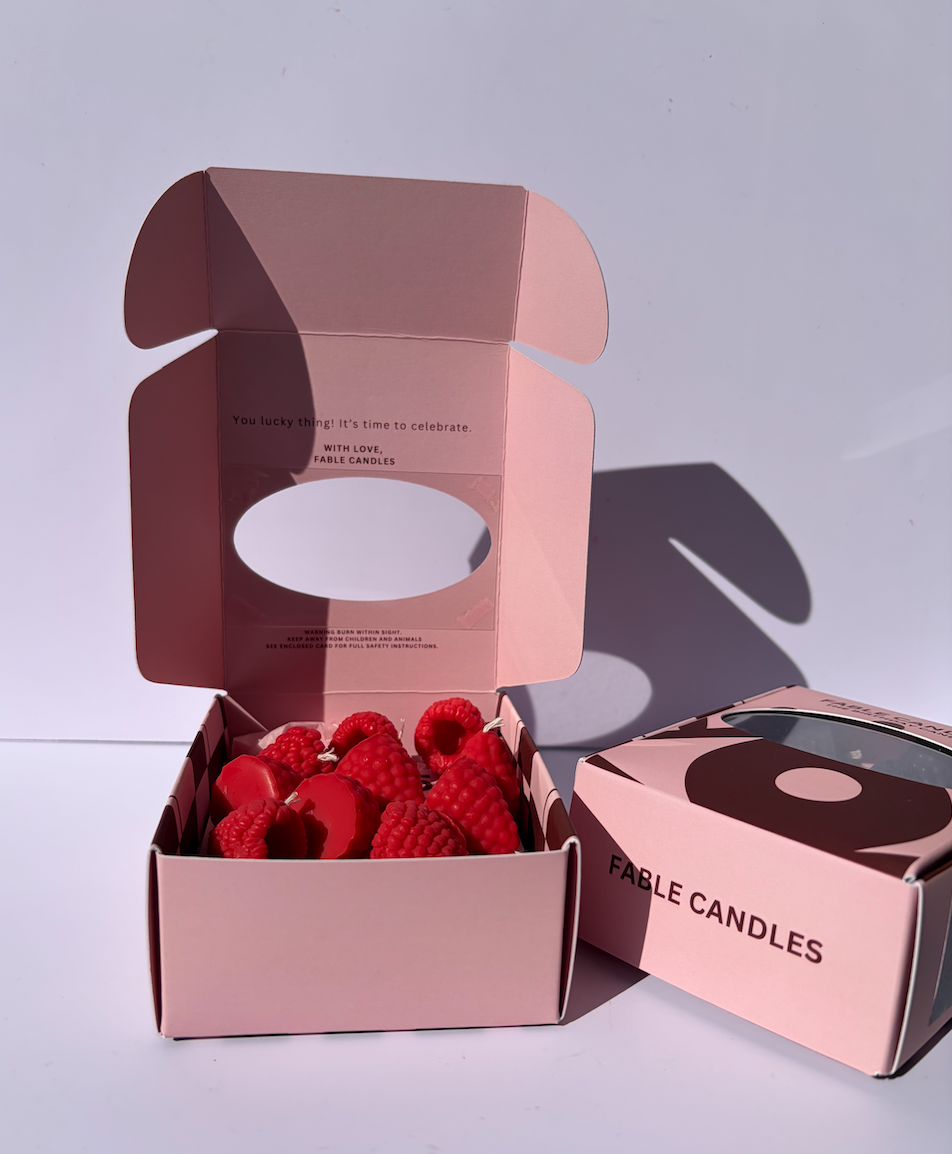 The Mini Raspberry Birthday Candles - 10 Pack