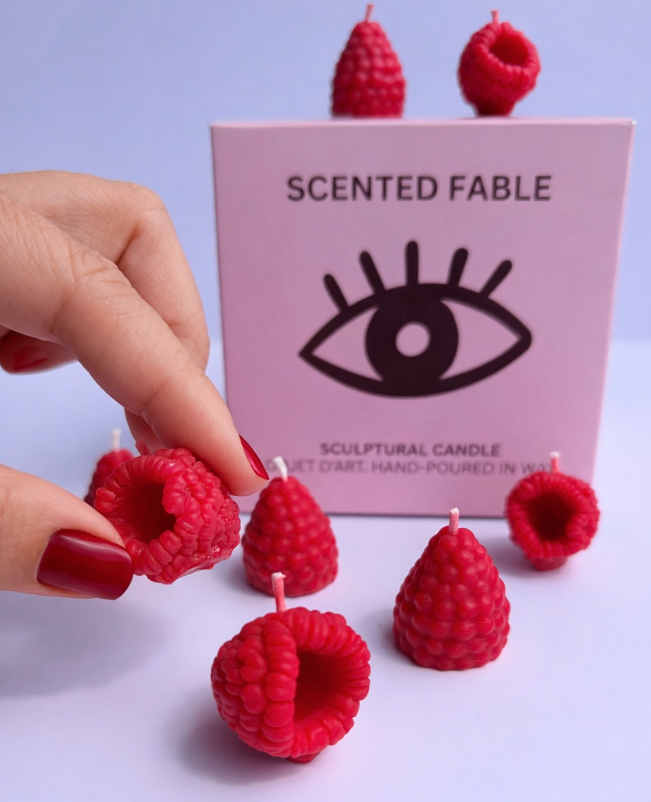 The Mini Raspberry Birthday Candles - 10 Pack