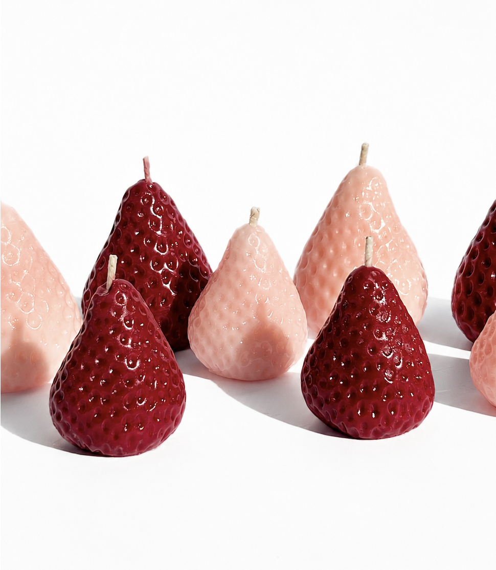 The Mini Maraschino Strawberry Birthday Candles - 8 Pack