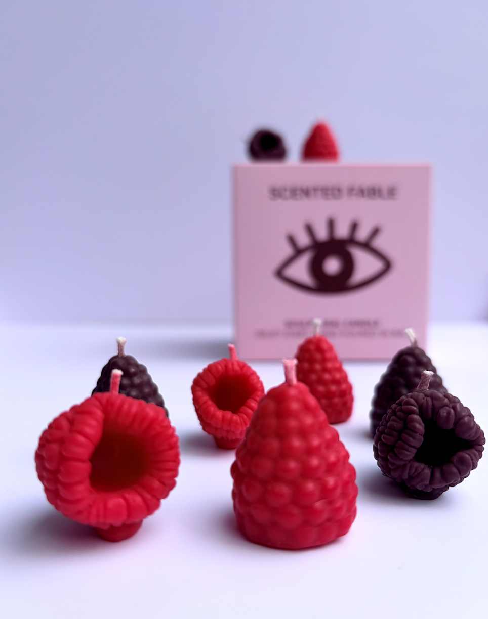The Mini Raspberry & Blackberry Birthday Candles - 10 Pack