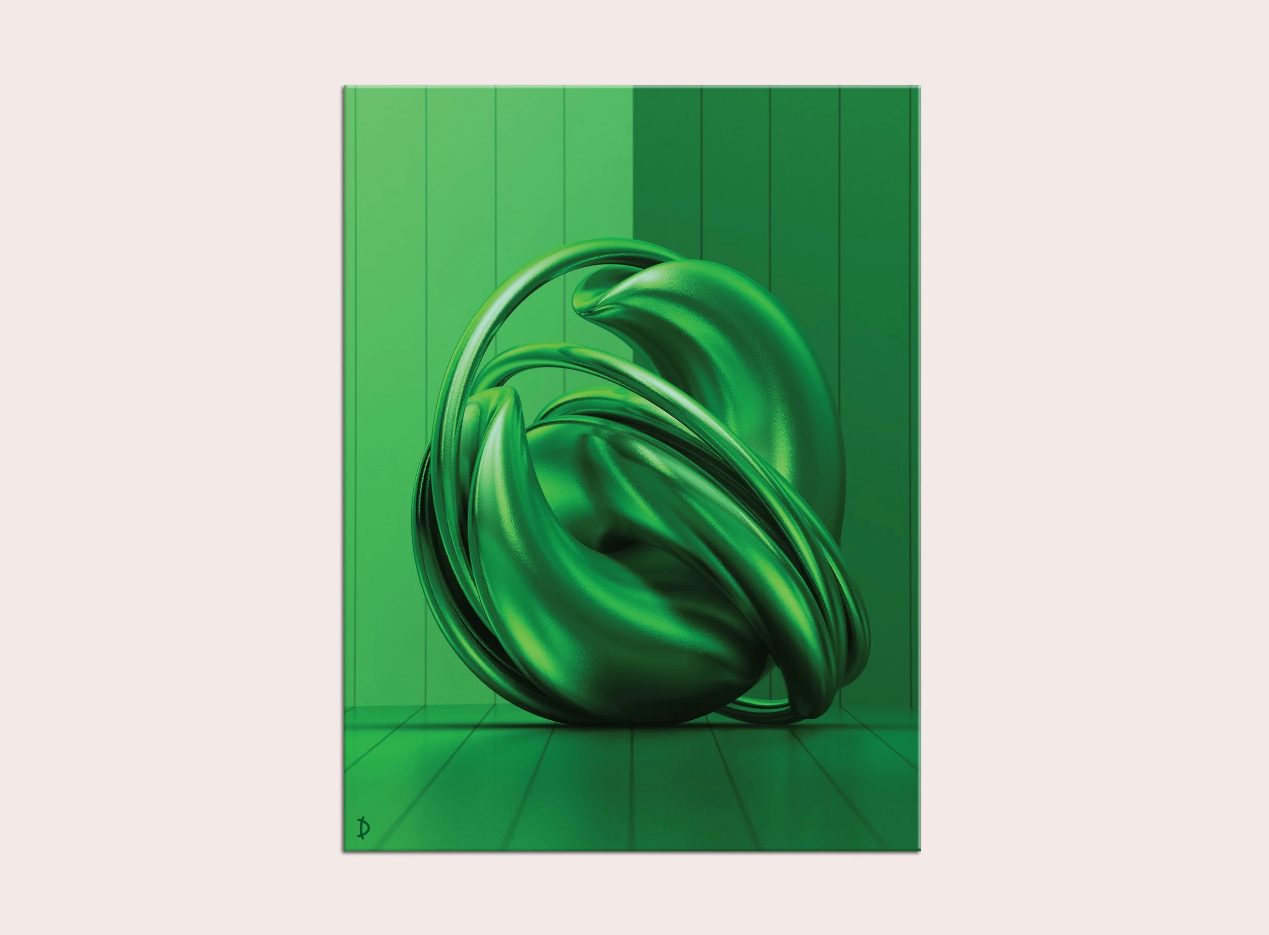 TD088 - ENTWINED - ONE COLOUR - SHINEY GREEN